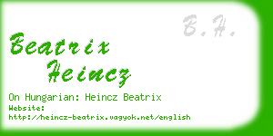 beatrix heincz business card